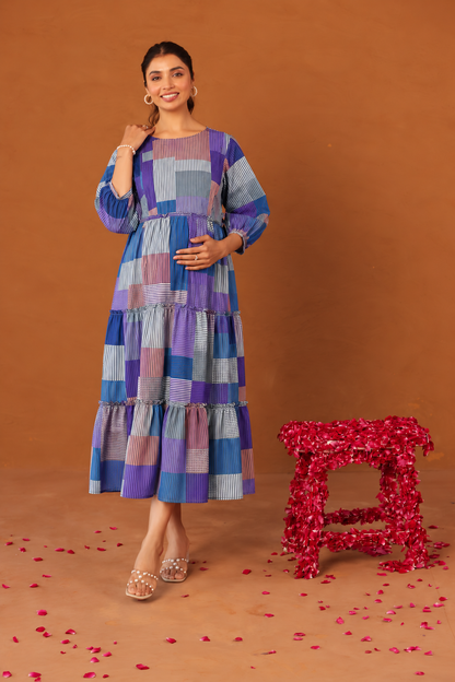 Purple Prism Maternity & Nursing Tier Dress