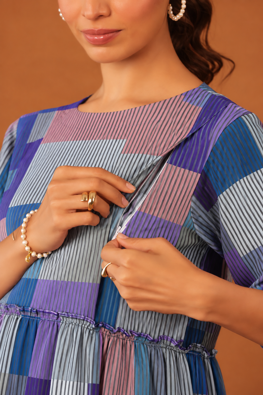 Purple Prism Maternity & Nursing Tier Dress