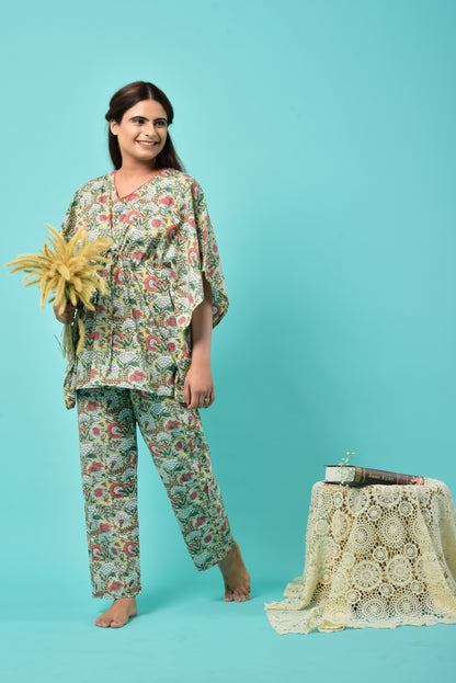 Eden Floweret Cotton Kaftan Set