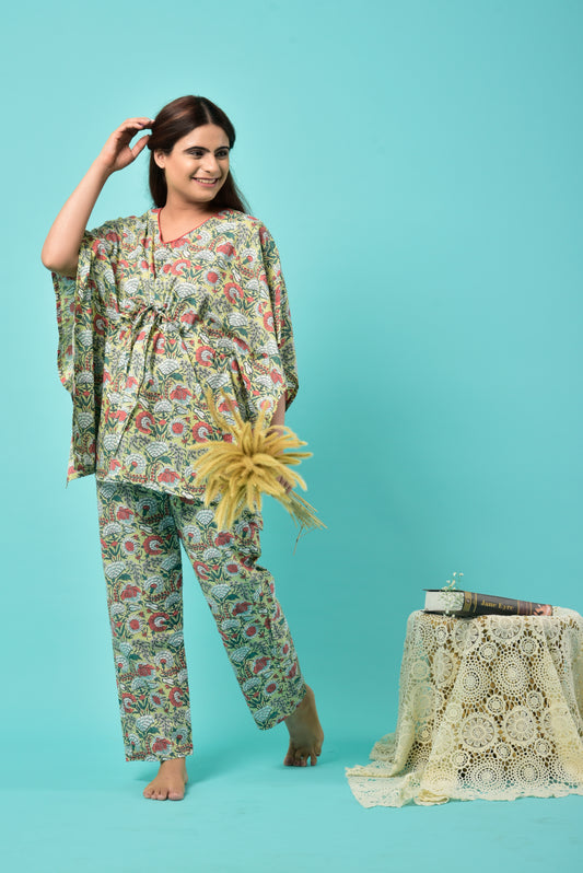 Eden Floweret Cotton Kaftan Set