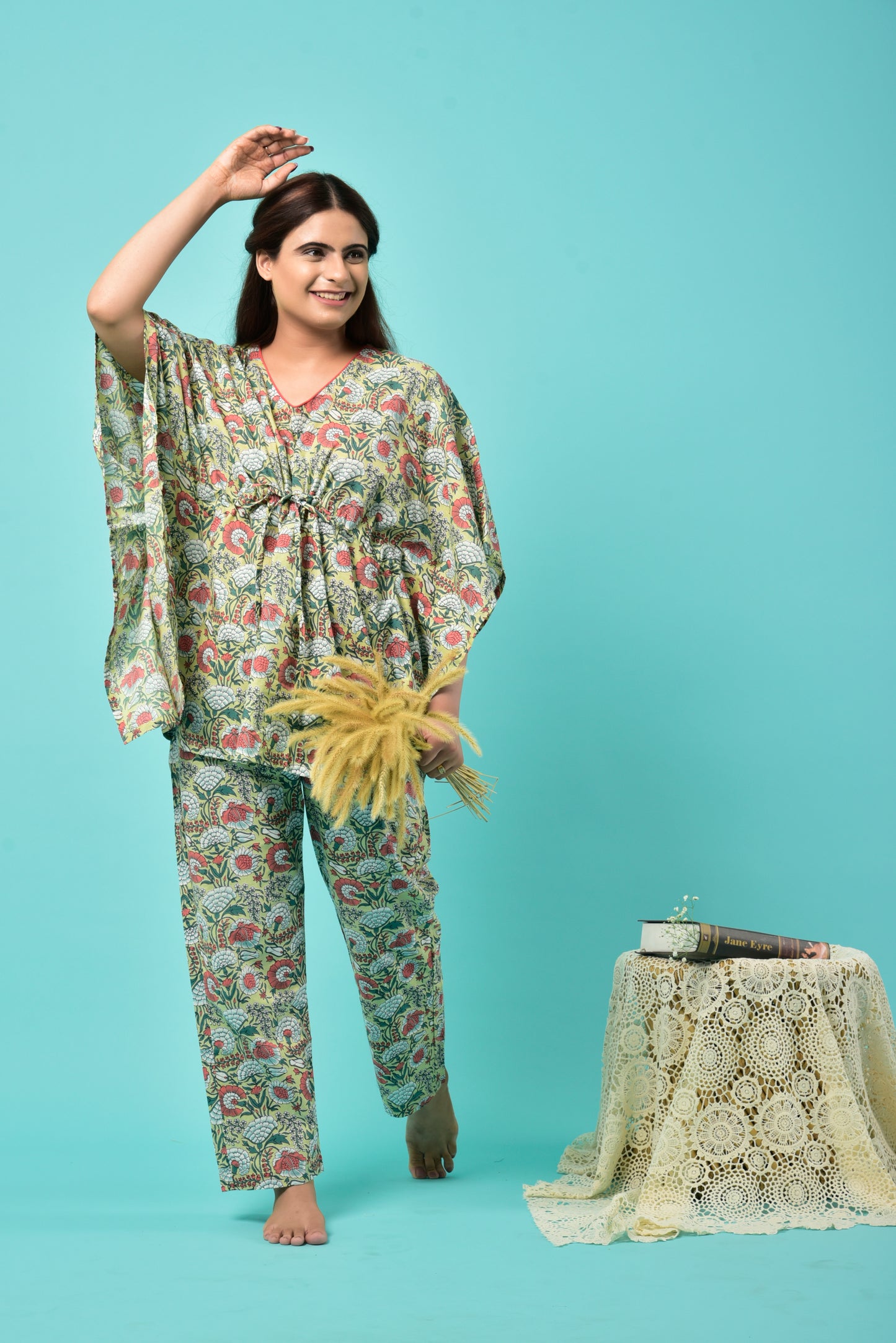 Eden Floweret Cotton Kaftan Set