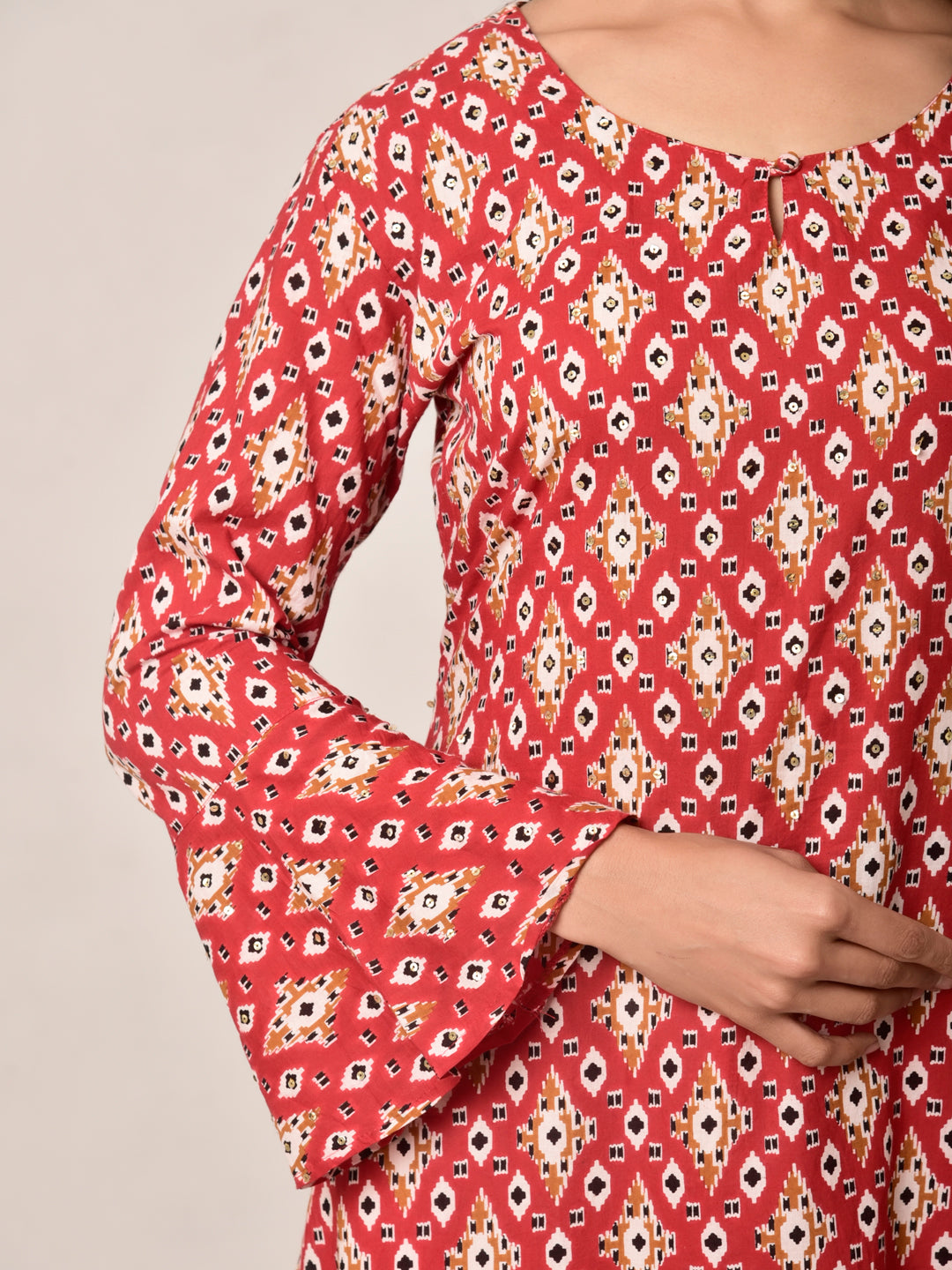 Red Patola Kurta Pant Set