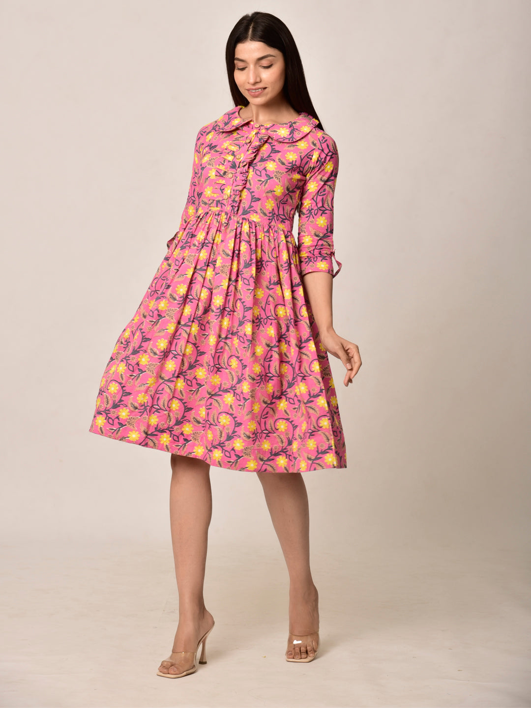 Cosmic Dream Pink Floral Dress