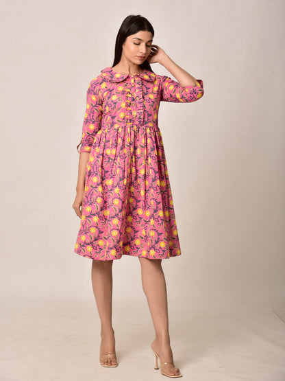 Cosmic Dream Pink Floral Dress