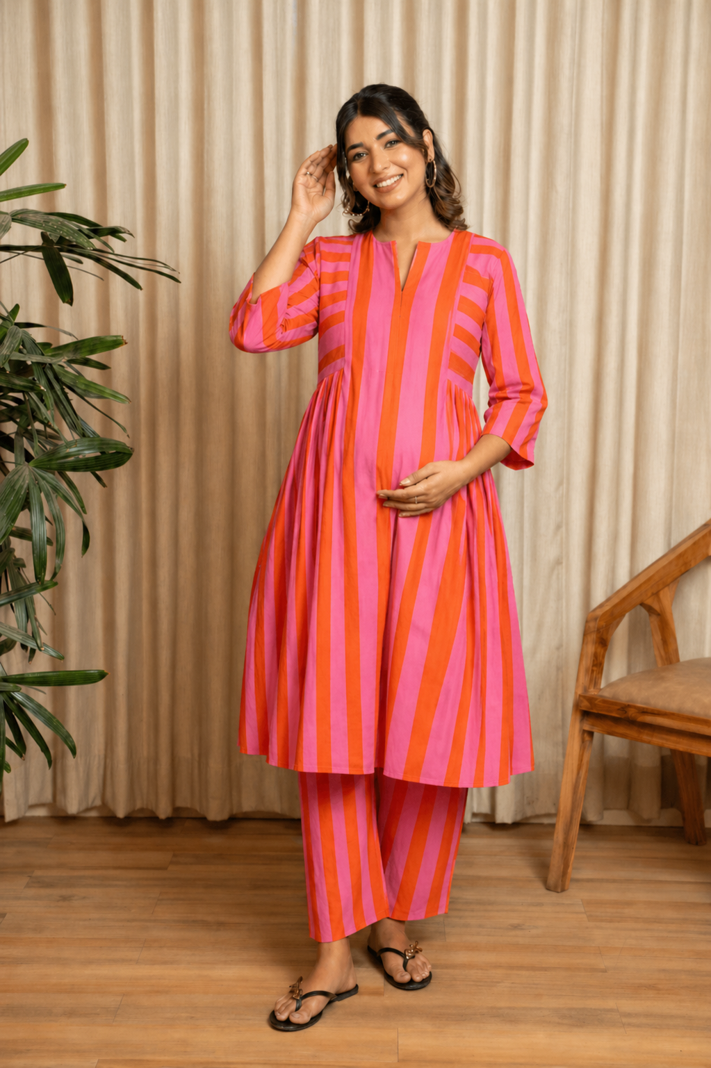 Coral Blush Maternity & Nursing  Co-ord Set
