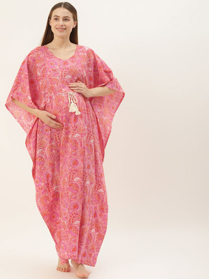 Pretty In Pink Maternity & Nursing Kaftan