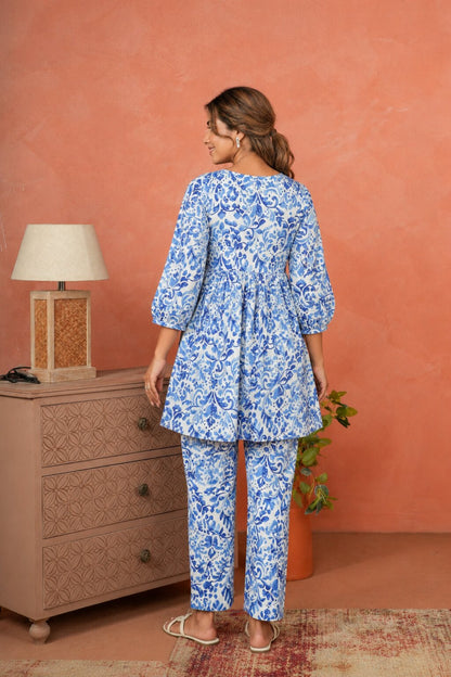 Indigo Whirl  Maternity & Nursing Co-ord Set