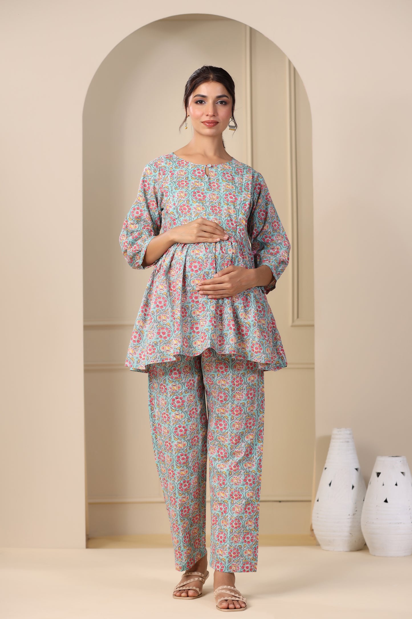 Marine Floral Maternity & Nursing Set