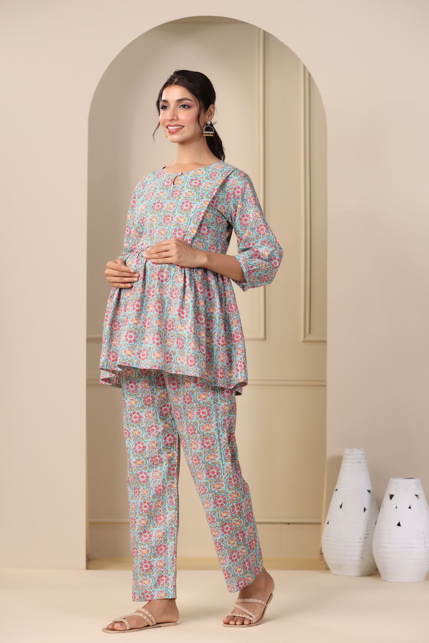 Marine Floral Maternity & Nursing Set