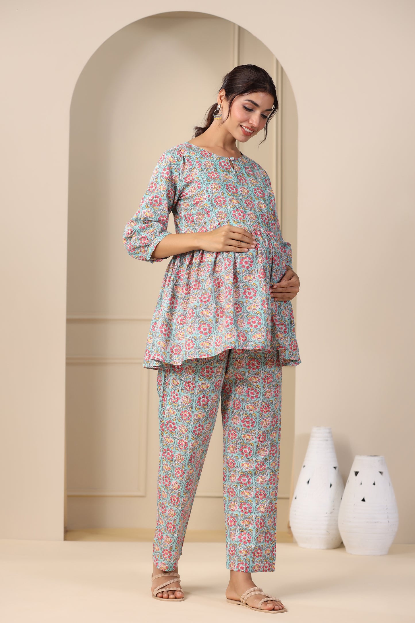 Marine Floral Maternity & Nursing Set