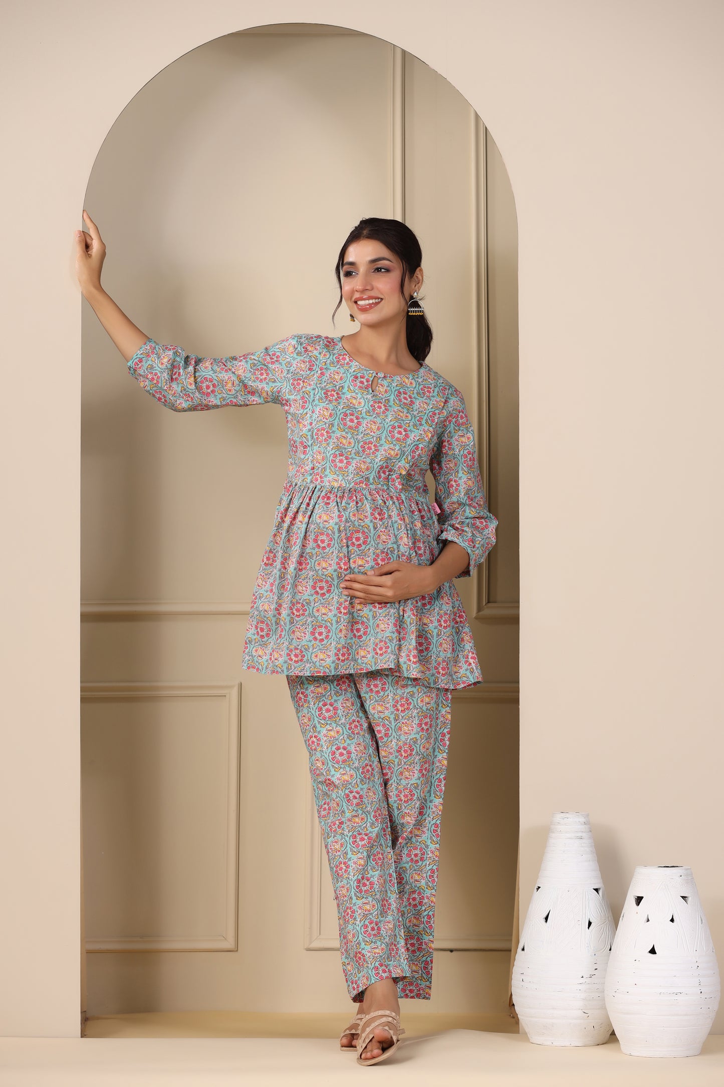 Marine Floral Maternity & Nursing Set