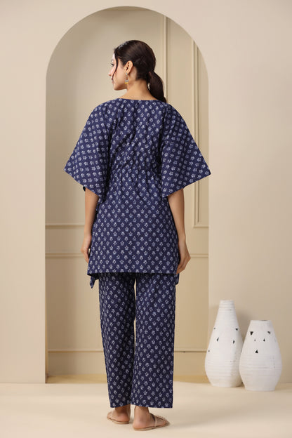 Oceanic Elegance Maternity & Nursing Kaftan Set