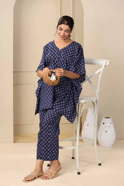 Oceanic Elegance Maternity & Nursing Kaftan Set