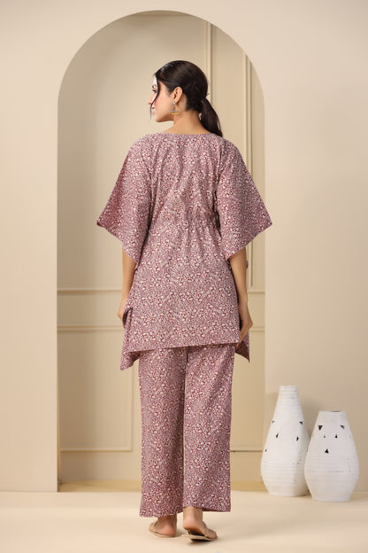 Plum Paradise Maternity & Nursing Kaftan Set