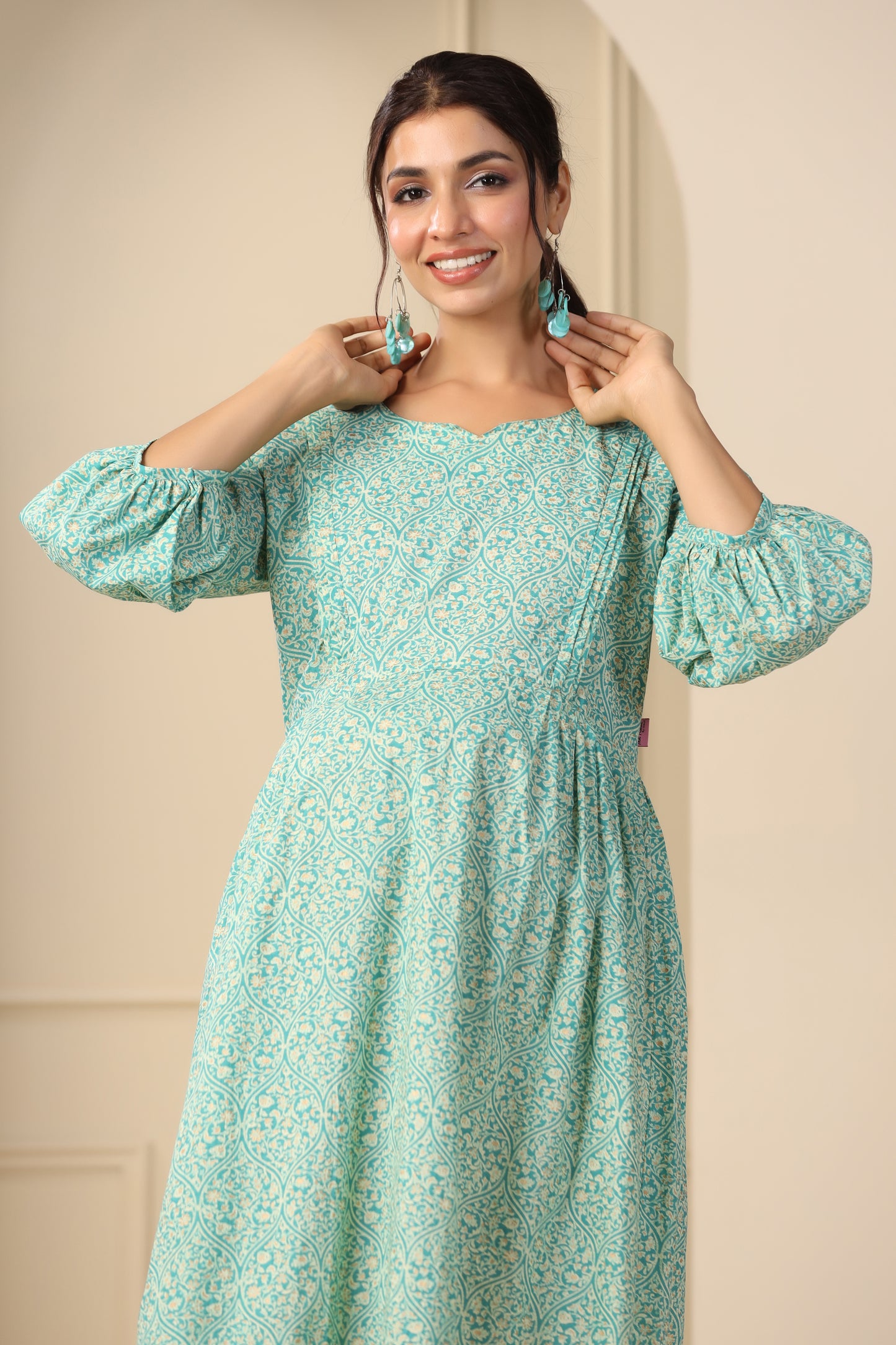 Turquoise Paradise Maternity & Nursing Dress