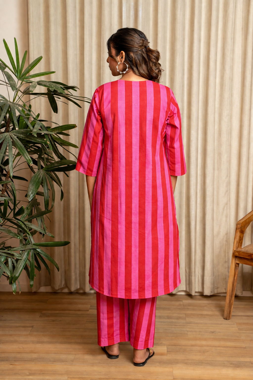 Scarlet Bloom Stripes Maternity & Nursing Co-ord Set