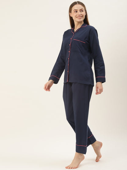 Monoch Blue Cotton Loungewear