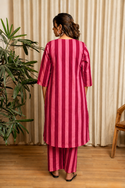 Pink Sorbet Stripeplay Maternity & Nursing Co-ord Set