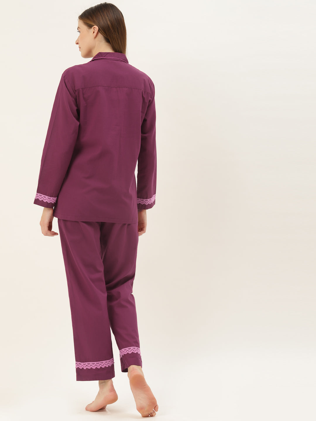 Monoch Maroon Cotton Loungewear