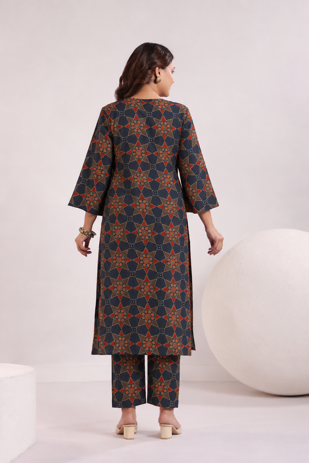 Indigo Starburst Maternity & Nursing Kurta Pant Set