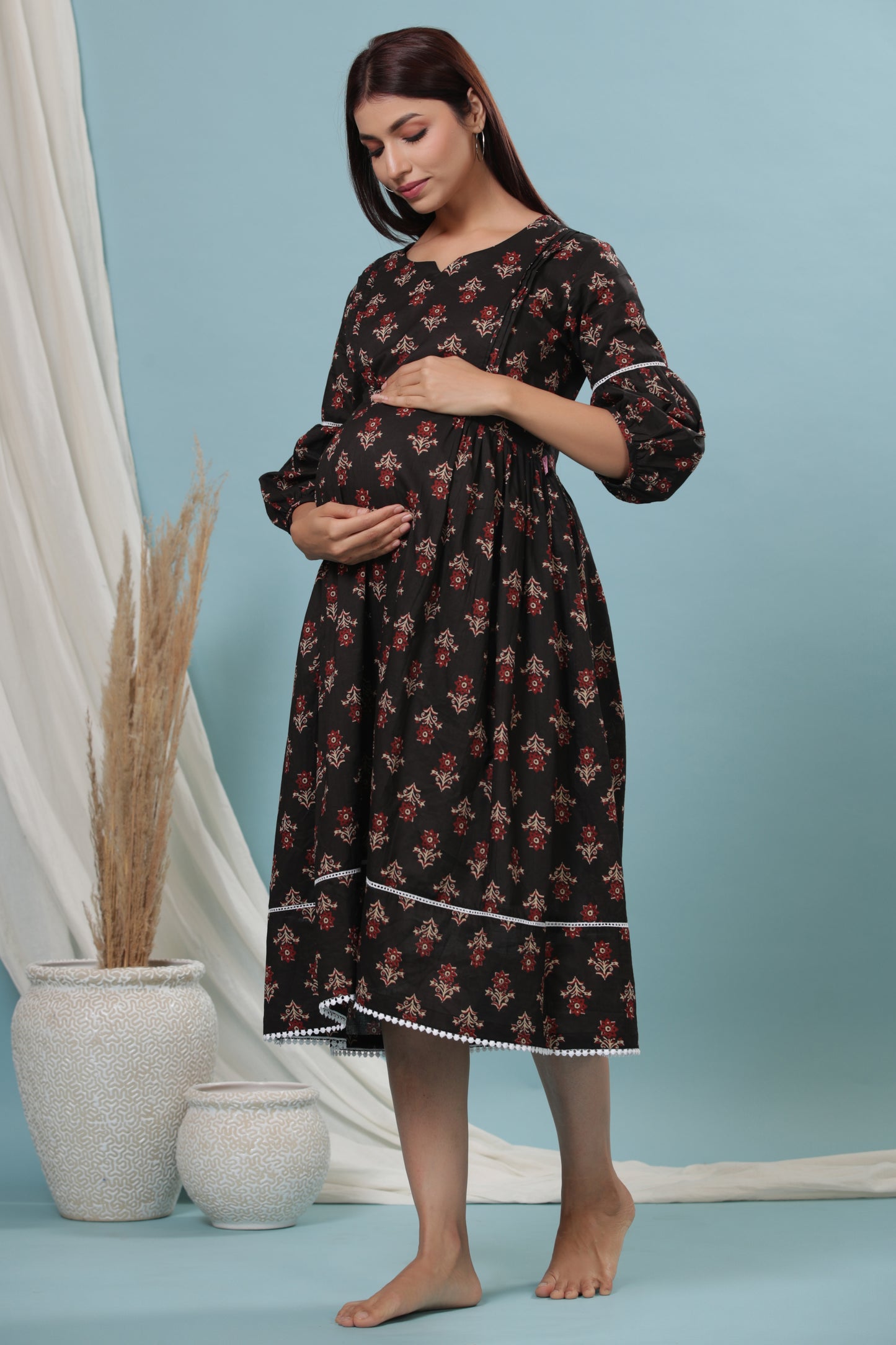 Sassy Black Maternity & Nursing Dress