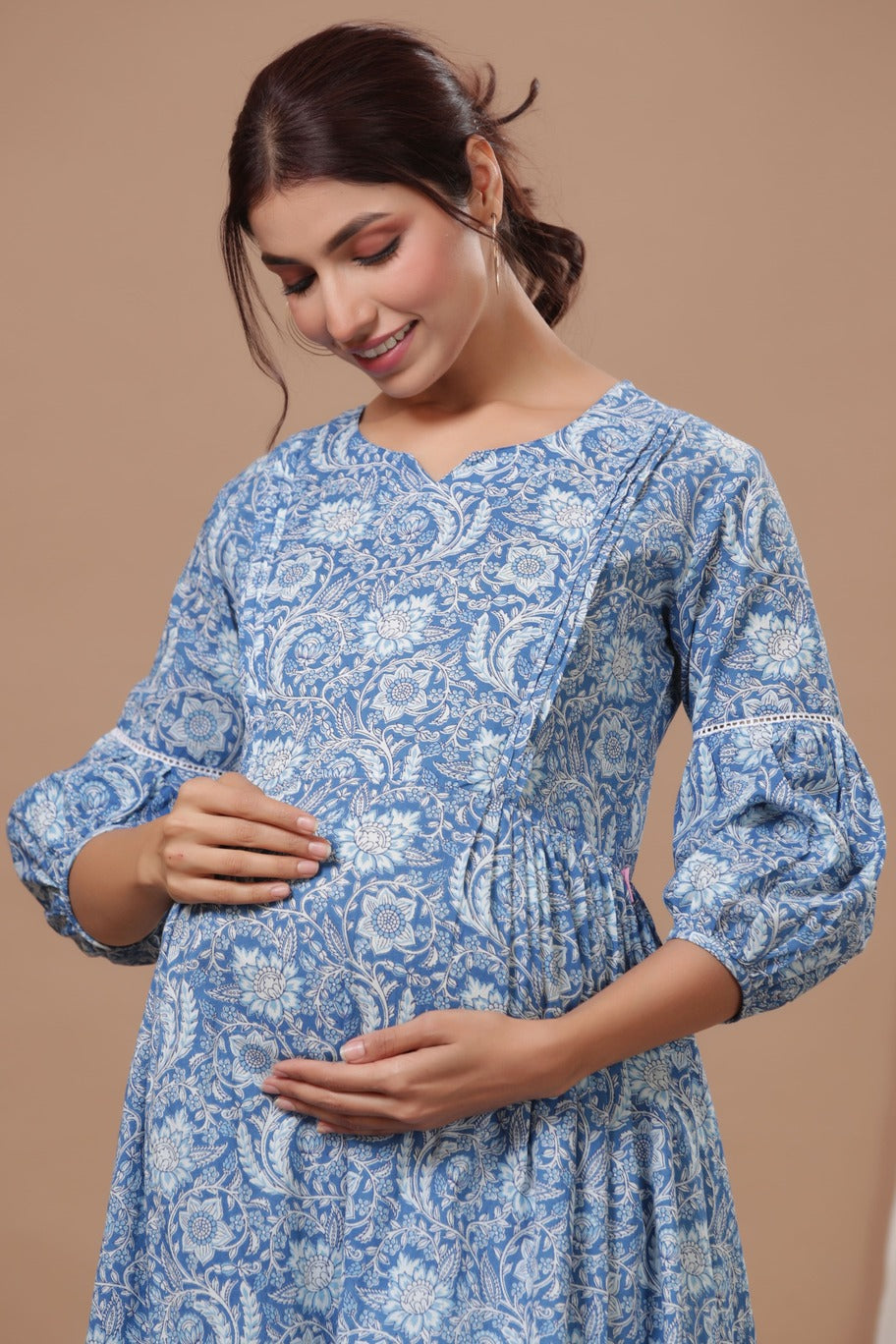 Floral Lagoon Maternity & Nursing Dress