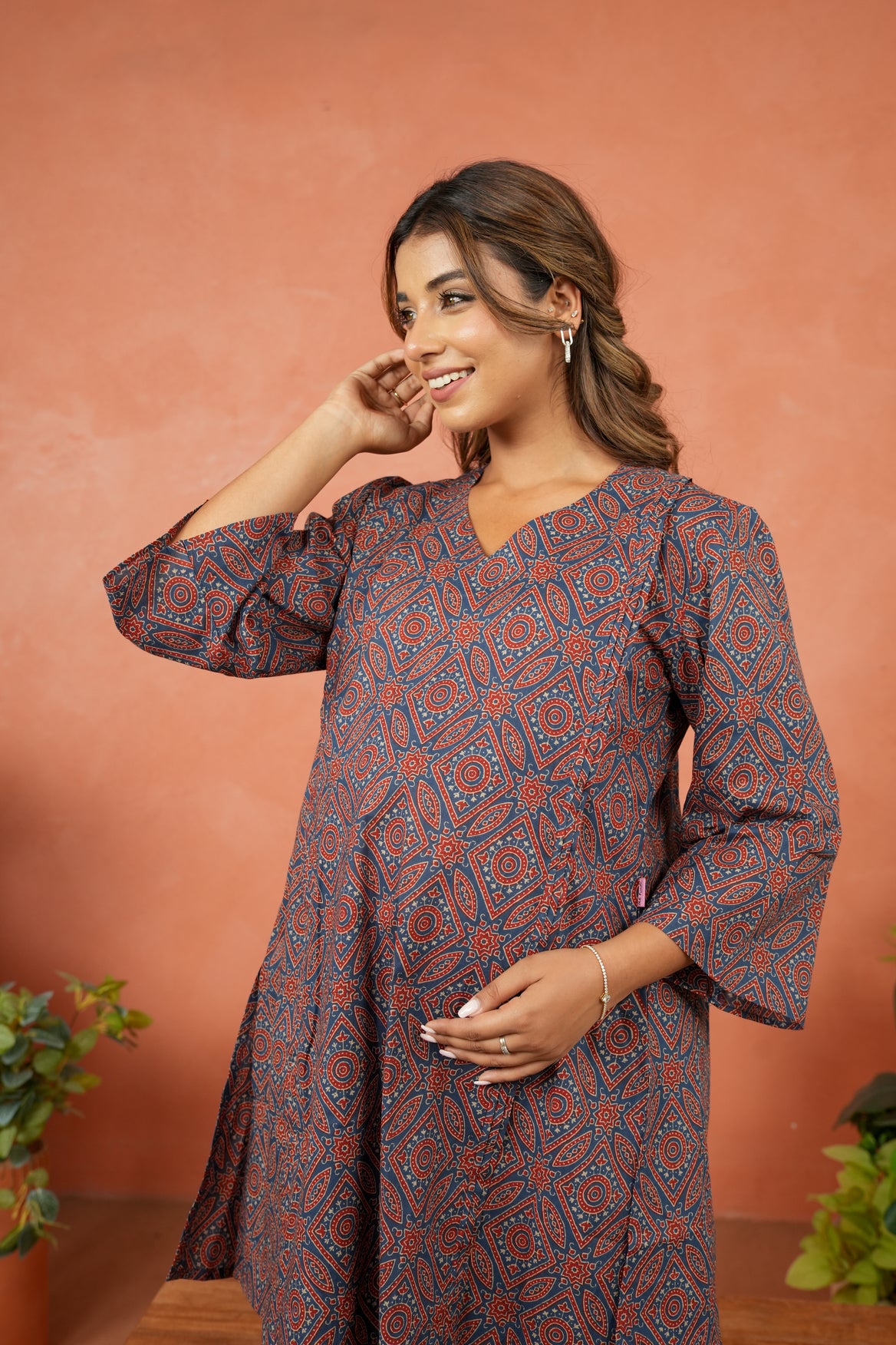 Indigo Ajrakh Maternity & Nursing Co-ord Set