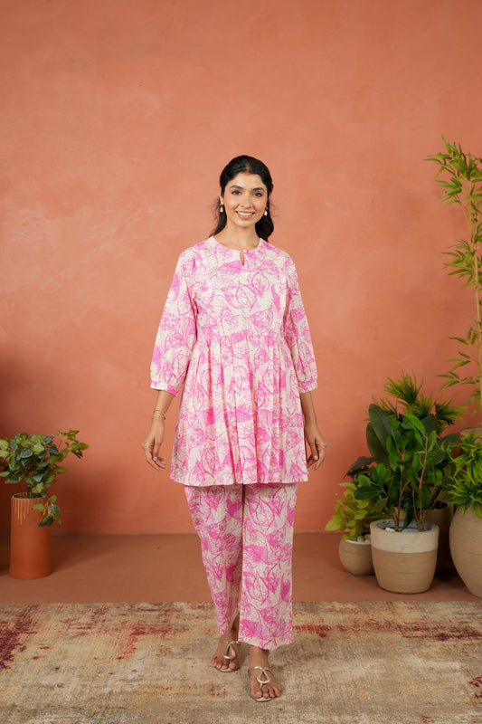 Fuchsia Fern Maternity & Nursing Co-ord Set