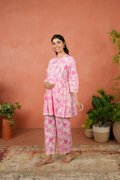 Fuchsia Fern Maternity & Nursing Co-ord Set