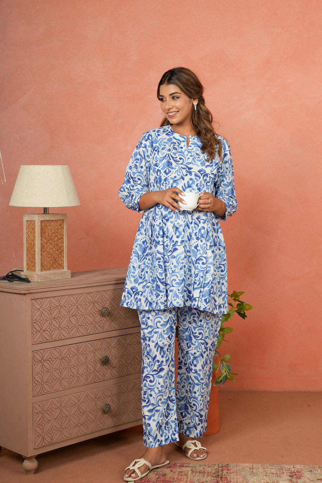 Indigo Whirl  Maternity & Nursing Co-ord Set