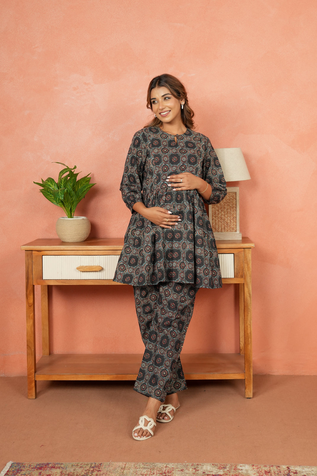 Boho Geometry Maternity & Nursing Co-ord Set