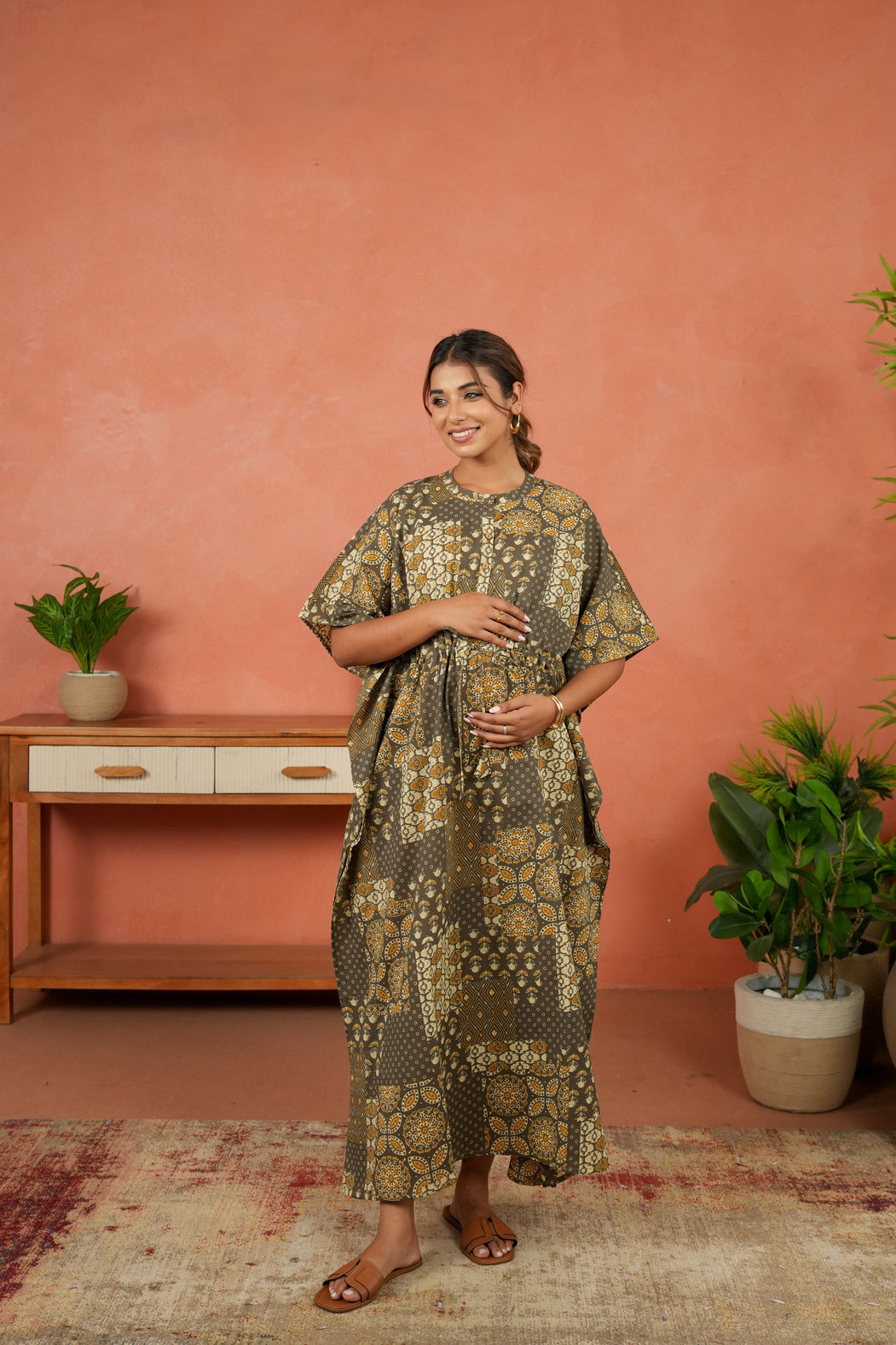 Aarohi Mosaic Maternity & Nursing Kaftan