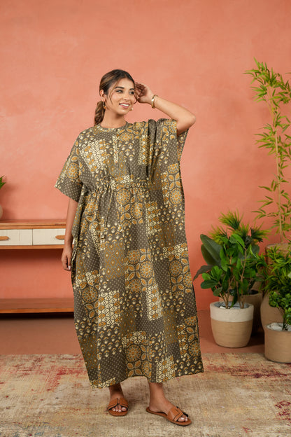 Aarohi Mosaic Maternity & Nursing Kaftan