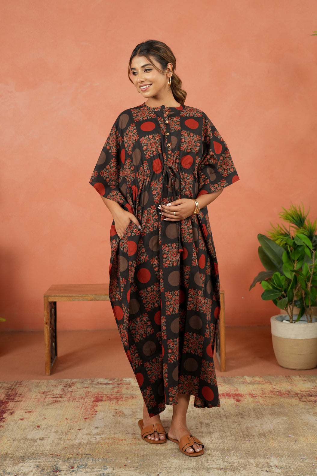 Rustic Mandala Maternity & Nursing Kaftan