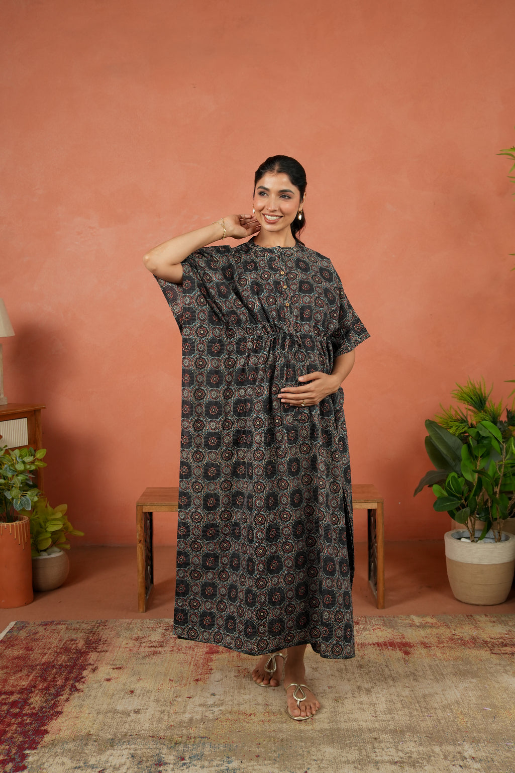 Boho Geometry Maternity & Nursing Kaftan