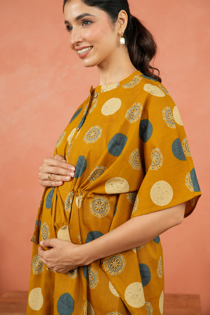 Earthy Medallions Maternity & Nursing Kaftan