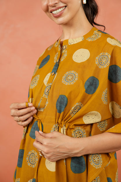 Earthy Medallions Maternity & Nursing Kaftan