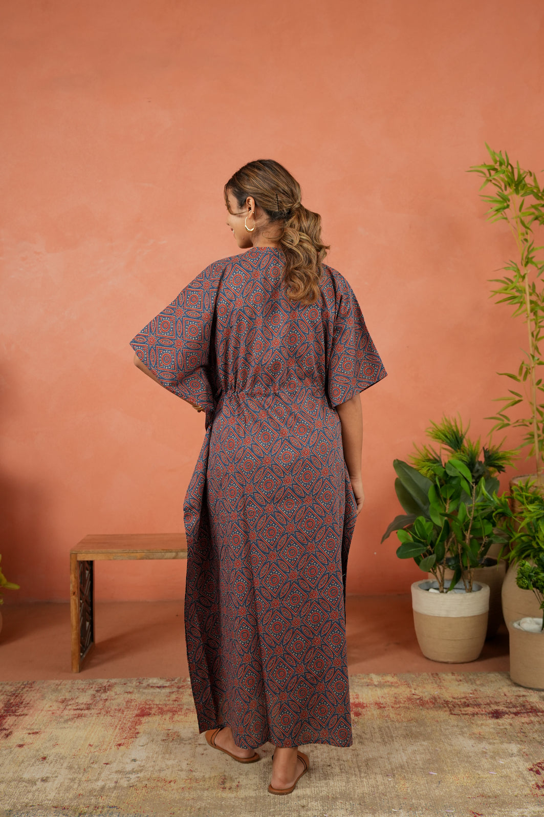 Indigo Ajrakh Maternity & Nursing Kaftan