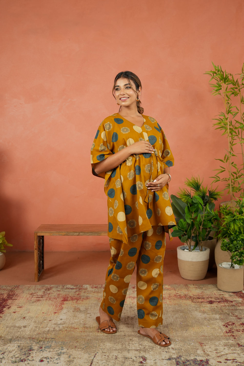 Earthy Medallions Maternity & Nursing Co-ord