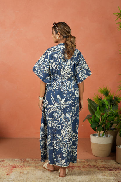 Indigo Flora Maternity & Nursing Kaftan