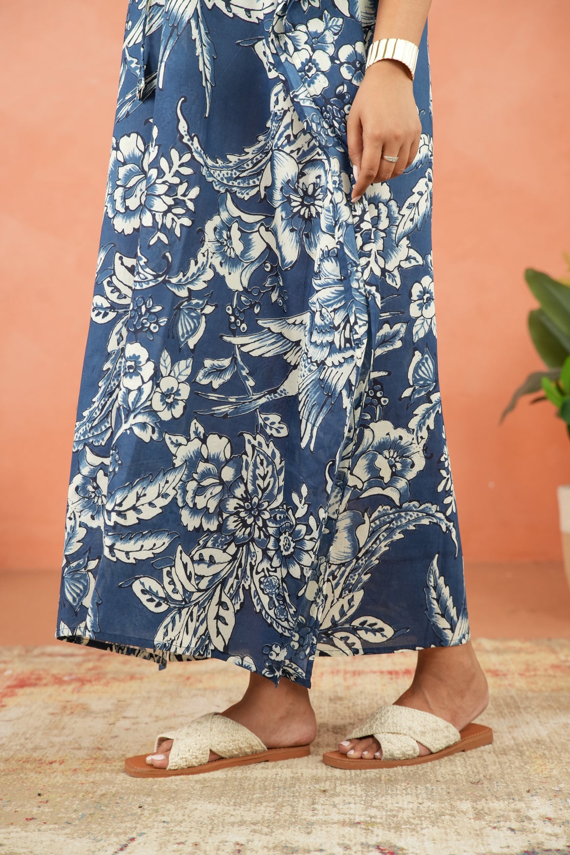 Indigo Flora Maternity & Nursing Kaftan