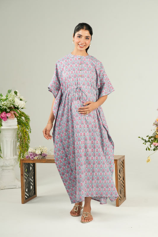 Vintage Rose Trellis Maternity & Nursing Kaftan