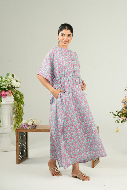 Vintage Rose Trellis Maternity & Nursing Kaftan