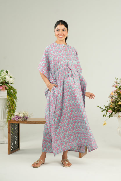 Vintage Rose Trellis Maternity & Nursing Kaftan