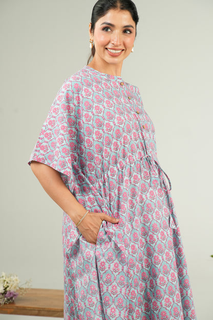 Vintage Rose Trellis Maternity & Nursing Kaftan
