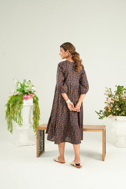 Terra Tones Maternity & Nursing Tier Dress