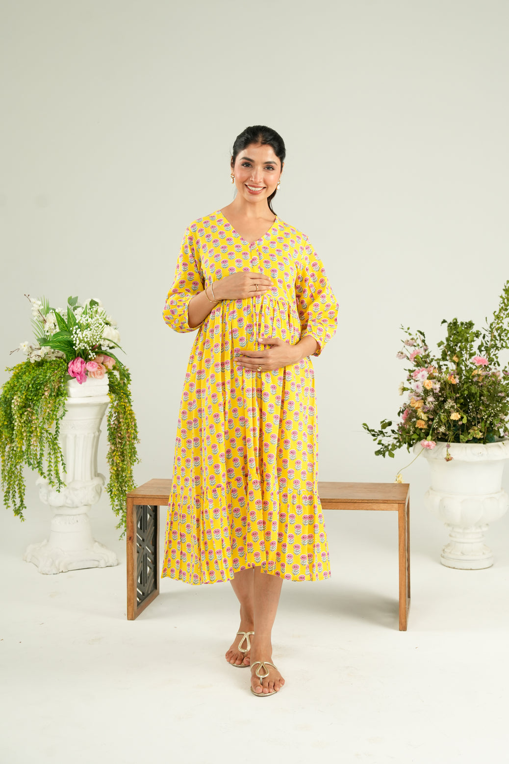 Daisy Doodle Maternity & Nursing Tier Dress