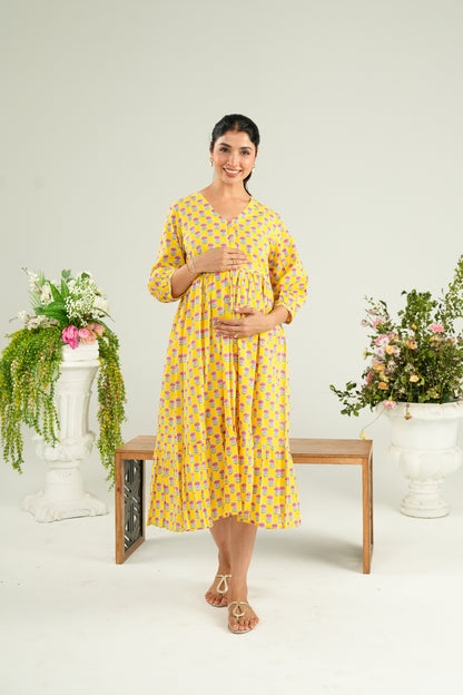 Daisy Doodle Maternity & Nursing Tier Dress