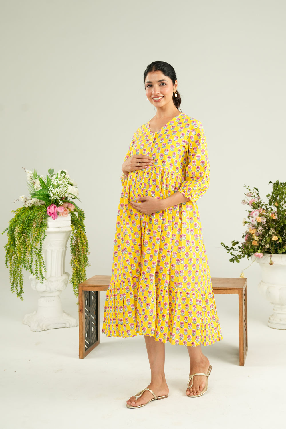 Daisy Doodle Maternity & Nursing Tier Dress