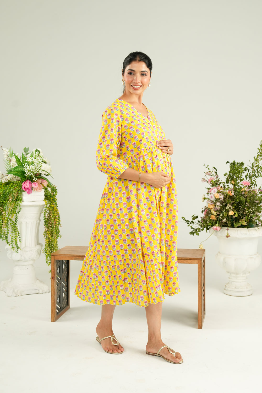 Daisy Doodle Maternity & Nursing Tier Dress
